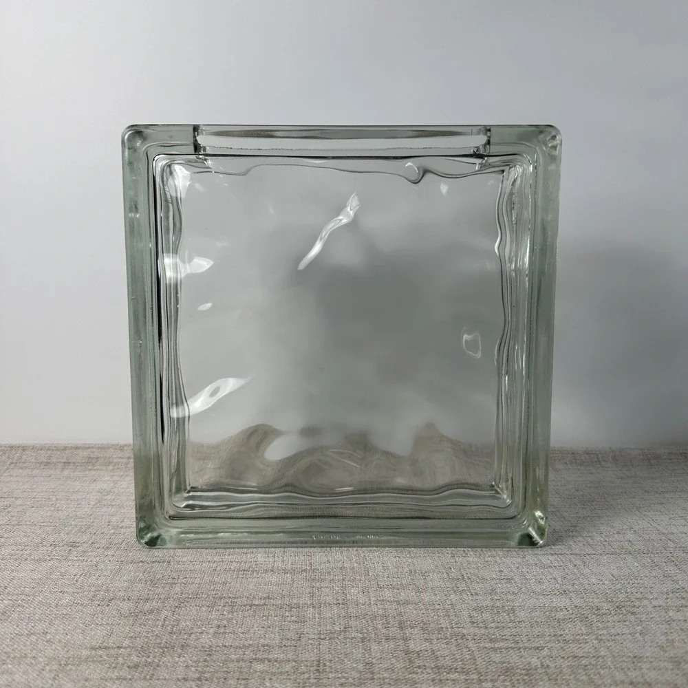 Vintage West German Glass Block Vase | Large 9